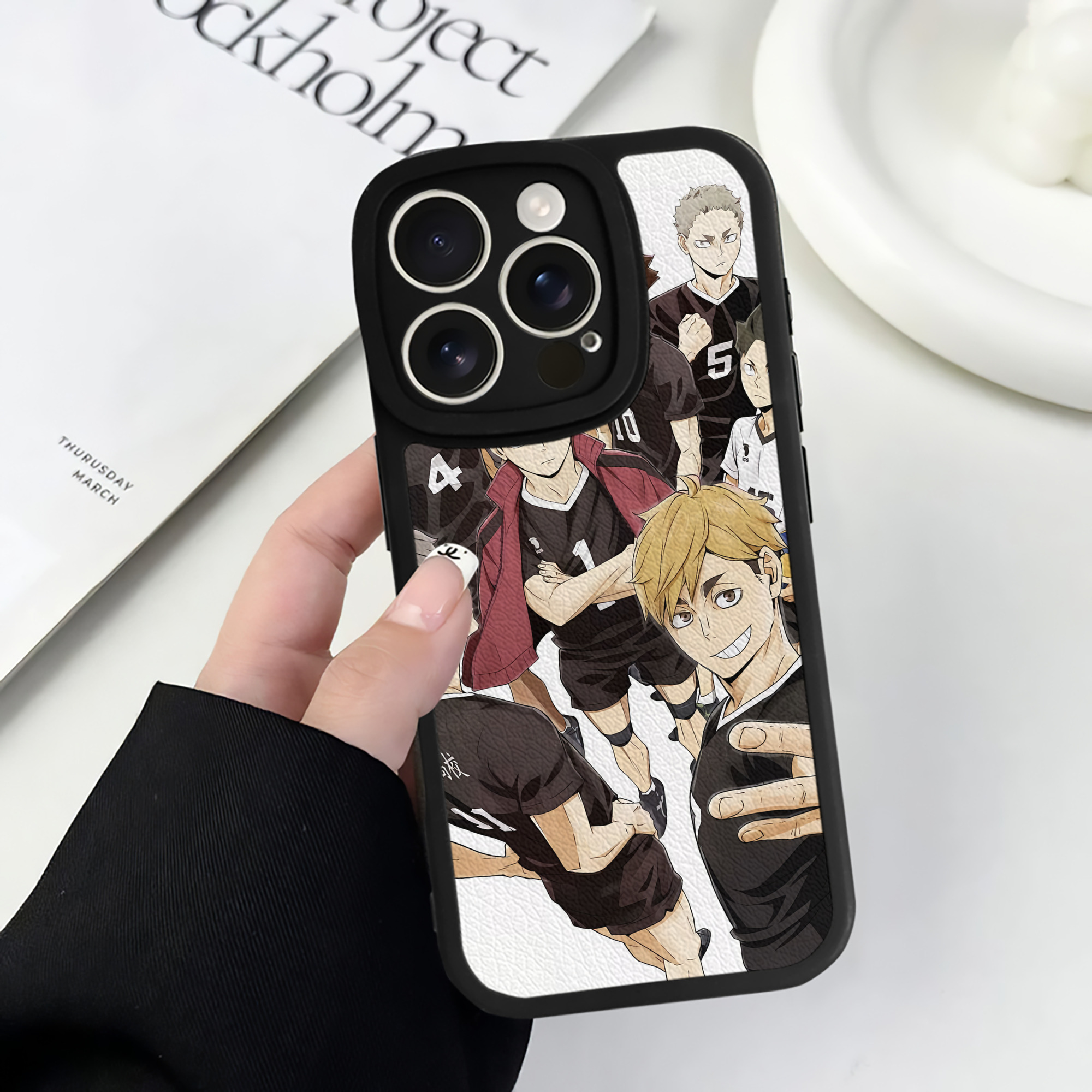 （画像用） ハイキュー!! Haikyu!! 【iPhone 16シリーズ対応】シリコンスマホケース（レザー調） 材質：シリコン